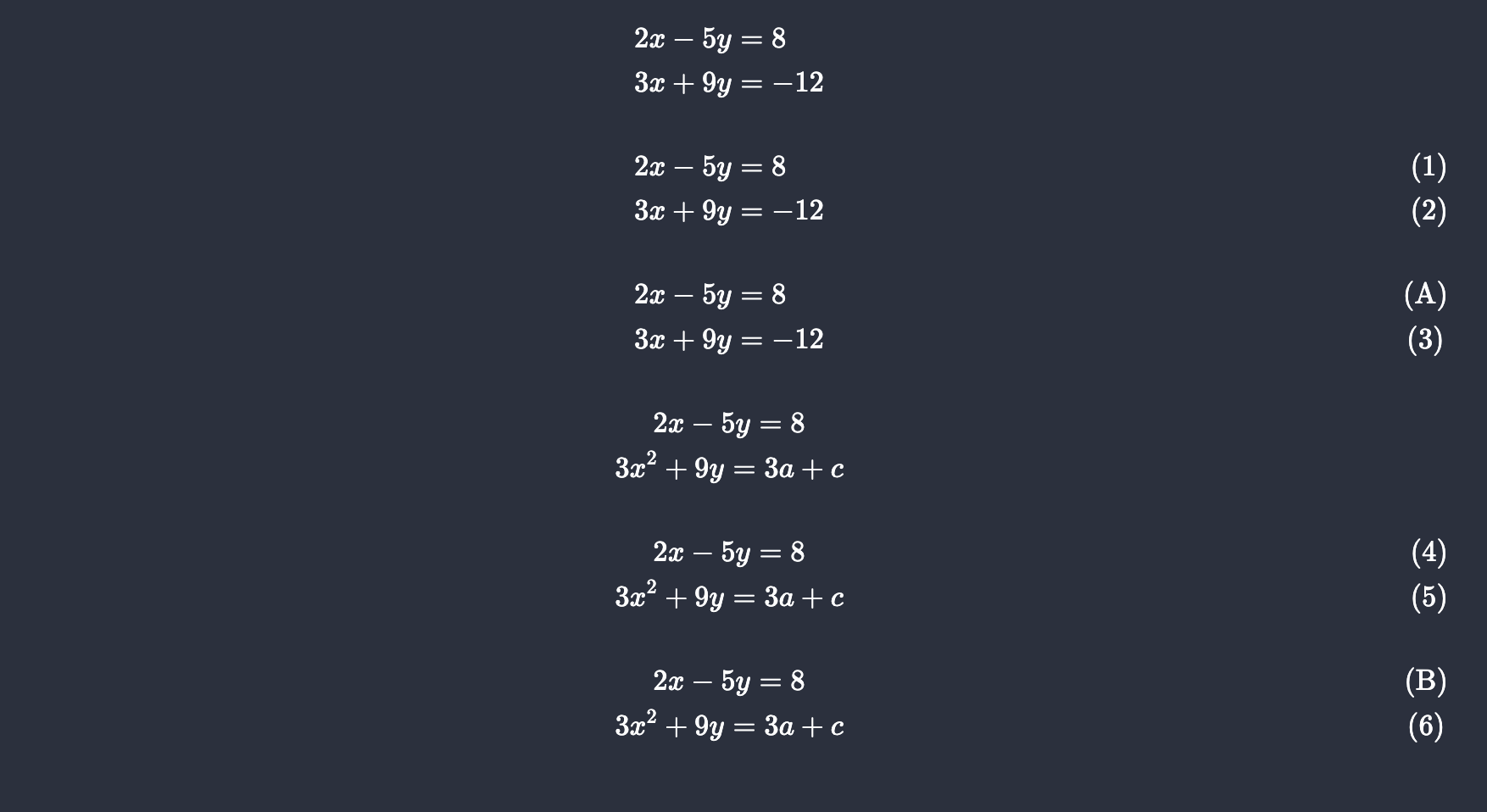 Presents syntax example
